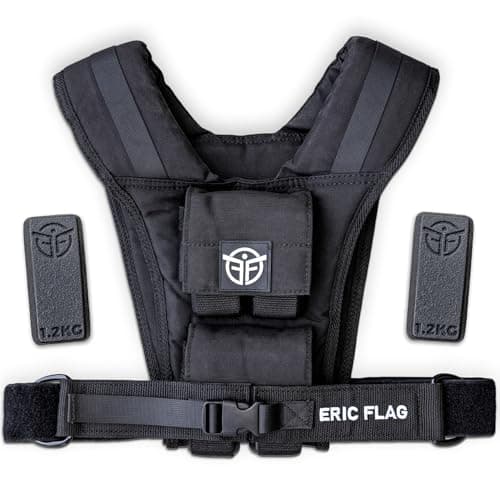 Eric Flag Gewichtsweste 20kg oder 10kg - Einstellbare Weighted Vest für Crosstraining, Krafttraining, Calisthenics und Gym, Bequeme Gewichtsweste mit Herausnehmbare Metall-Gewichte, Damen & Herren